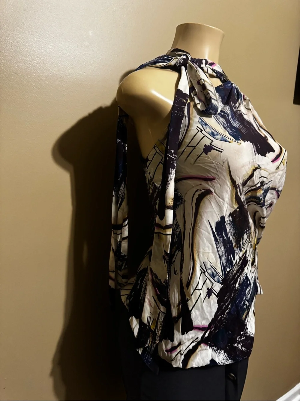 NWT Zara Limited Edition Abstract Printed Asymmetric Blouse - Size M